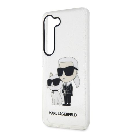 Karl Lagerfeld IML Glitter Karl and Choupette Samsung S916 Galaxy S23 Plus (2023) hátlapvédő tok átlátszó (KLHCS23MHNKCTGT)