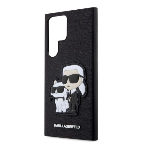 Karl Lagerfeld PU Saffiano Karl and Choupette Samsung S918 Galaxy S23 Ultra (2023) hátlapvédő tok fekete (KLHCS23LSANKCPK)