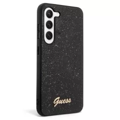   Guess PC/TPU Glitter Flakes Metal Logo Samsung Galaxy S23 (2023) hátlapvédő tok fekete (GUHCS23SHGGSHK)