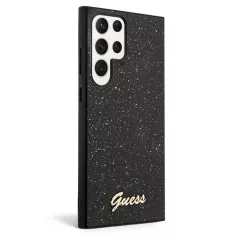   Guess PC/TPU Glitter Flakes Metal Logo Samsung S918 Galaxy S23 Ultra (2023) hátlapvédő tok fekete (GUHCS23LHGGSHK)