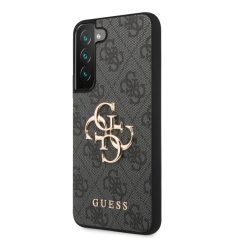   Guess Samsung S918 Galaxy S23 Ultra PU 4G Metal Logo hátlapvédő tok szürke (GUHCS23L4GMGGR)