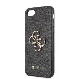  Guess Apple iPhone 7 / 8 / SE2 / SE3 (4.7) PU 4G Metal Logo hátlapvédő tok fekete (GUHCI84GMGGR)