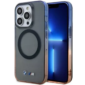   BMW Gradient Bumper MagSafe Apple iPhone 13 / 14 /15 (6.1) hátlapvédő TPU tok fekete (BMHMP14SHTGE)