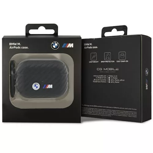 BMW Carbon Double Metal Logo Apple Airpods Pro 2  PU tok (BMAP2WMPUCA2)