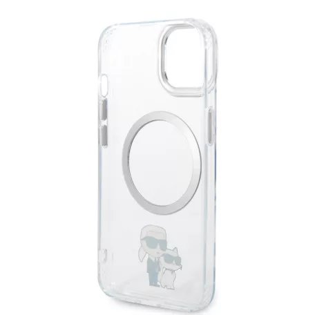 Karl Lagerfeld IML MagSafe Karl and Choupette Apple iPhone 13 (6.1) hátlapvédő tok átlátszó (KLHMP13MHNKCIT)