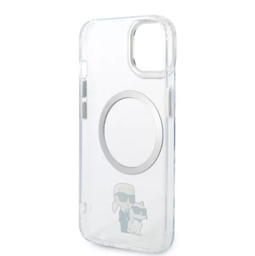 Karl Lagerfeld IML MagSafe Karl and Choupette Apple iPhone 13 (6.1) hátlapvédő tok átlátszó (KLHMP13MHNKCIT)
