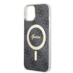   Guess Apple iPhone 14 (6.1) IML MagSafe hátlapvédő tok fekete (GUHMP14SH4STK)