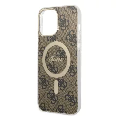   Guess Apple iPhone 13 Pro Max (6.7) 4G IML MagSafe hátlapvédő tok barna (GUHMP13XH4STW)