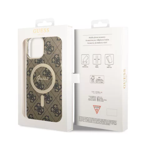 Guess Apple iPhone 13 Pro Max (6.7) 4G IML MagSafe hátlapvédő tok barna (GUHMP13XH4STW)