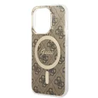 Guess Apple iPhone 14 Pro (6.1) 4G IML MagSafe hátlapvédő tok barna (GUHMP14LH4STW)