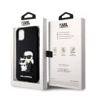 Karl Lagerfeld PU Saffiano Karl and Choupette NFT Apple iPhone 11 (6.1) hátlapvédő tok fekete (KLHCN61SANKCPK)