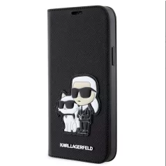  Karl Lagerfeld PU Saffiano Karl and Choupette NFT Apple iPhone 12 / 12 Pro 2020 (6.1) könyvtok fekete (KLBKP12MSANKCPK)