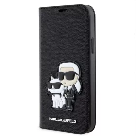   Karl Lagerfeld PU Saffiano Karl and Choupette NFT Apple iPhone 12 / 12 Pro 2020 (6.1) könyvtok fekete (KLBKP12MSANKCPK)