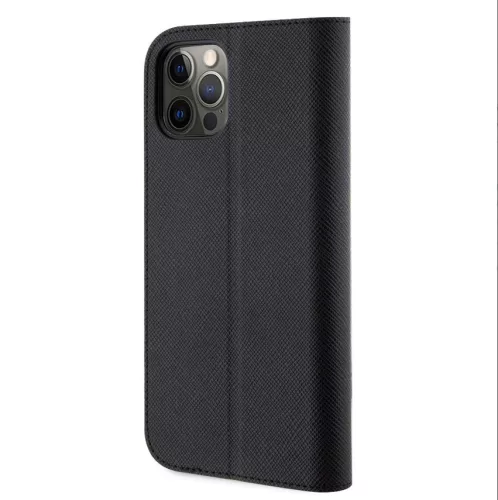 Karl Lagerfeld PU Saffiano Karl and Choupette NFT Apple iPhone 12 / 12 Pro 2020 (6.1) könyvtok fekete (KLBKP12MSANKCPK)