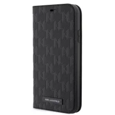   Karl Lagerfeld PU Saffiano Monogram Apple iPhone 13 Pro (6.1) könyvtok fekete (KLBKP13LSAKLHPK)