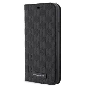   Karl Lagerfeld PU Saffiano Monogram Apple iPhone 13 Pro (6.1) könyvtok fekete (KLBKP13LSAKLHPK)