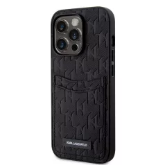   Karl Lagerfeld Saffiano Monogram Apple iPhone 13 Pro (6.1) hátlapvédő tok fekete (KLHCP13LSAKLHPPK)