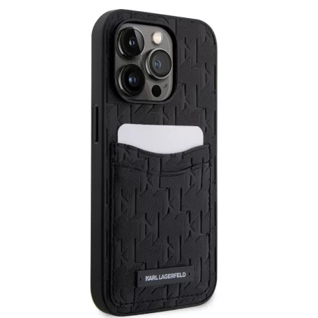 Karl Lagerfeld Saffiano Monogram Apple iPhone 13 Pro (6.1) hátlapvédő tok fekete (KLHCP13LSAKLHPPK)