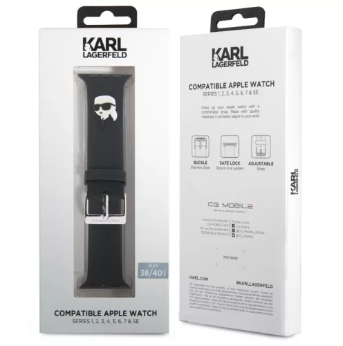 Karl Lagerfeld Karl Head NFT Apple Watch 38 /40 / 41 mm óraszíj fekete (KLAWMSLKNK)