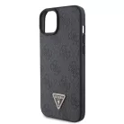 Guess Apple iPhone 15 (6.1) PU 4G Strass Triangle Metal Logo hátlapvédő tok fekete (GUHCP15SP4TDPK)