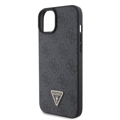   Guess Apple iPhone 15 (6.1) PU 4G Strass Triangle Metal Logo hátlapvédő tok fekete (GUHCP15SP4TDPK)