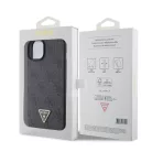 Guess Apple iPhone 15 (6.1) PU 4G Strass Triangle Metal Logo hátlapvédő tok fekete (GUHCP15SP4TDPK)