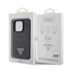 Guess Apple iPhone 15 Pro (6.1) PU 4G Strass Triangle Metal Logo hátlapvédő tok fekete (GUHCP15LP4TDPK)
