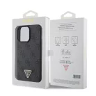Guess Apple iPhone 15 Pro Max (6.7) PU 4G Strass Triangle Metal Logo hátlapvédő tok fekete (GUHCP15XP4TDPK)
