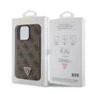 Guess Apple iPhone 15 Pro Max (6.7) 4G Strass Triangle Metal Logo hátlapvédő tok barna (GUHCP15XP4TDPW)