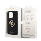 Guess Apple iPhone 14 Pro Max (6.7) PU Perforated 4G Glitter Metal Logo hátlapvédő tok fekete (GUHCP14XPSP4LGK)