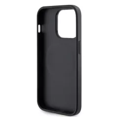   Guess Apple iPhone 15 Pro (6.1) PU Saffiano MagSafe hátlapvédő tok fekete (GUHMP15LPSAHMCK)