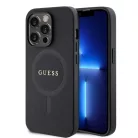 Guess Apple iPhone 15 Pro Max (6.7) PU Saffiano MagSafe hátlapvédő tok fekete (GUHMP15XPSAHMCK)