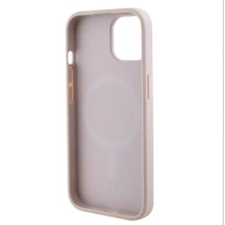 Guess Apple iPhone 15 Pro Max (6.7) PU Saffiano MagSafe hátlapvédő tok pink (GUHMP15XPSAHMCP)