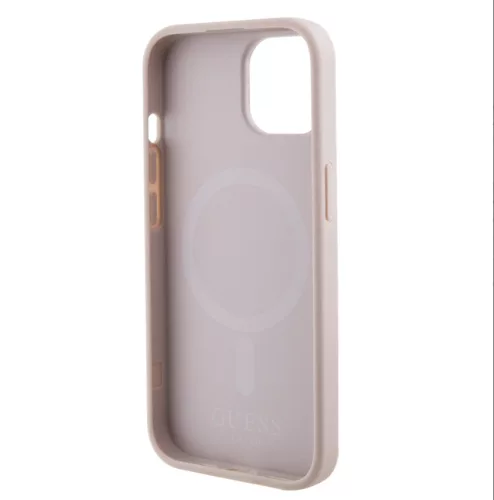 Guess Apple iPhone 15 Pro Max (6.7) PU Saffiano MagSafe hátlapvédő tok pink (GUHMP15XPSAHMCP)