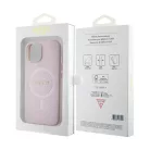 Guess Apple iPhone 15 Pro Max (6.7) PU Saffiano MagSafe hátlapvédő tok pink (GUHMP15XPSAHMCP)