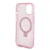 Guess Apple iPhone 15 (6.1) IML Ring Stand Glitter MagSafe hátlapvédő tok pink (GUHMP15SHRSGSP)