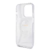 Guess Apple iPhone 15 Pro Max (6.7) IML Ring Stand Glitter MagSafe hátlapvédő tok átlátszó (GUHMP15XHRSGSD)