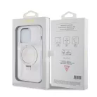 Guess Apple iPhone 15 Pro Max (6.7) IML Ring Stand Glitter MagSafe hátlapvédő tok átlátszó (GUHMP15XHRSGSD)