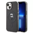 Karl Lagerfeld IML Choupette MagSafe Apple iPhone 15 Pro Max (6.7) hátlapvédő tok fekete (KLHMP15XHFCKNOK)