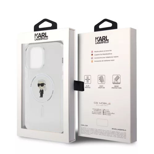 Karl Lagerfeld IML Ikonik MagSafe Apple iPhone 15 Pro Max (6.7) hátlapvédő tok átlátszó (KLHMP15XHFCKNOT)