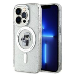   Karl Lagerfeld IML Glitter MagSafe Apple iPhone 15 (6.1) hátlapvédő tok átlátszó (KLHMP15SHGKCNOT)