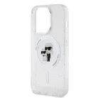 Karl Lagerfeld IML Glitter MagSafe Apple iPhone 15 Pro (6.1) hátlapvédő tok átlátszó (KLHMP15LHGKCNOT)