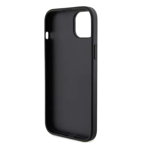 Karl Lagerfeld PU Saffiano Card Slot Metal Karl and Choupette Apple iPhone 15 (6.1) hátlapvédő tok fekete (KLHCP15SSAPKCNPK)