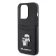 Karl Lagerfeld PU Saffiano Card Slot Metal Karl and Choupette Apple iPhone 15 Pro (6.1) hátlapvédő tok fekete (KLHCP15LSAPKCNPK)
