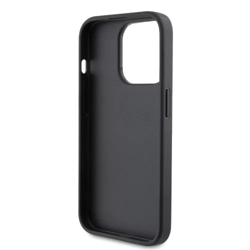 Karl Lagerfeld PU Saffiano Card Slot Metal Karl and Choupette Apple iPhone 15 Pro (6.1) hátlapvédő tok fekete (KLHCP15LSAPKCNPK)