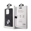 Karl Lagerfeld PU Saffiano Card Slot Metal Karl and Choupette Apple iPhone 15 Pro (6.1) hátlapvédő tok fekete (KLHCP15LSAPKCNPK)