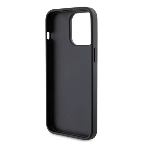 Karl Lagerfeld PU Saffiano Card Slot Metal Karl and Choupette Apple iPhone 15 Pro Max (6.7) hátlapvédő tok fekete (KLHCP15XSAPKCNPK)