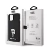 Karl Lagerfeld Liquid Silicone Metal Ikonik Apple iPhone 15 (6.1) hátlapvédő tok fekete (KLHCP15SSMHKNPK)