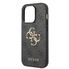   Guess Apple iPhone 15 Pro (6.1) PU 4G Metal Logo hátlapvédő tok szürke (GUHCP15L4GMGGR)