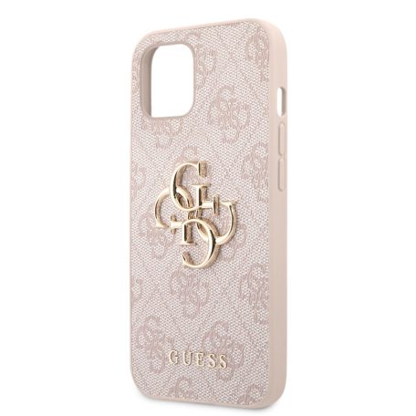 Guess Apple iPhone 15 (6.1) PU 4G Metal Logo hátlapvédő tok pink (GUHCP15S4GMGPI)